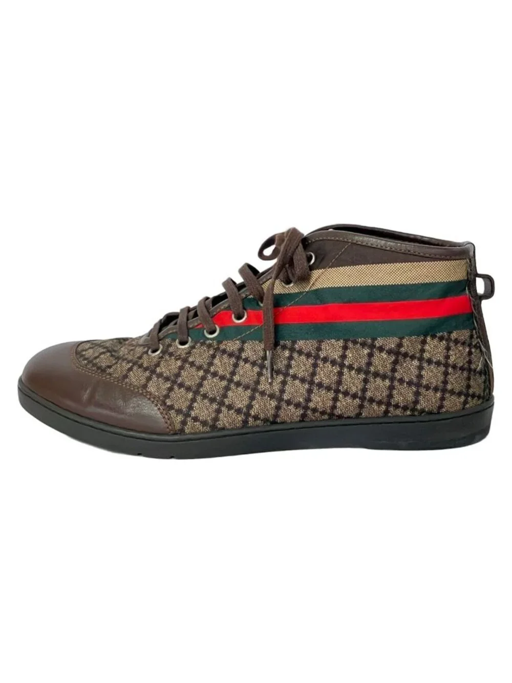 Gucci Sneakers 7 Beige Dark Brown Multi Leather